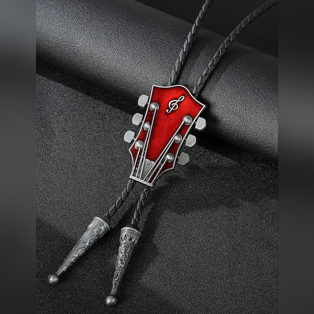 Beautiful New Red guitar country Western Bolo Tie Other Colors